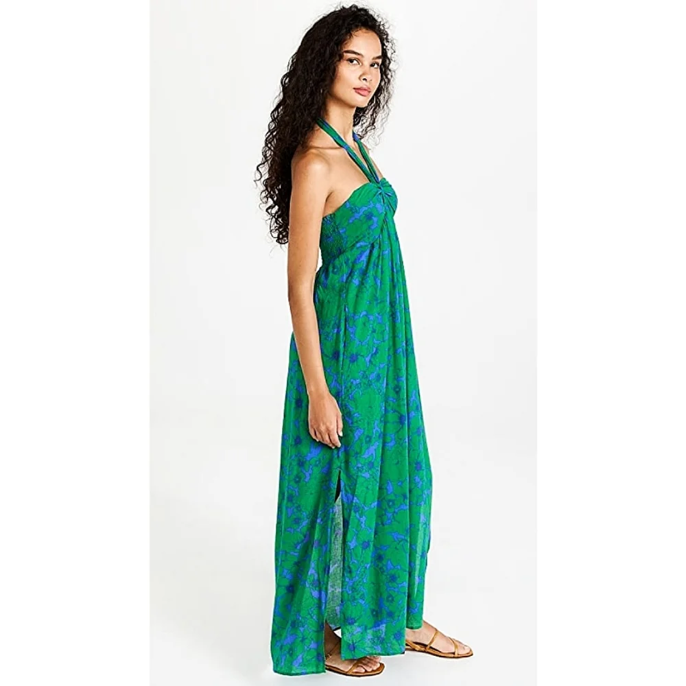 Xirena Barbiecore Adley Floral Halter Vacation Vibrant Colors Maxi Dress - Picture 9 of 15